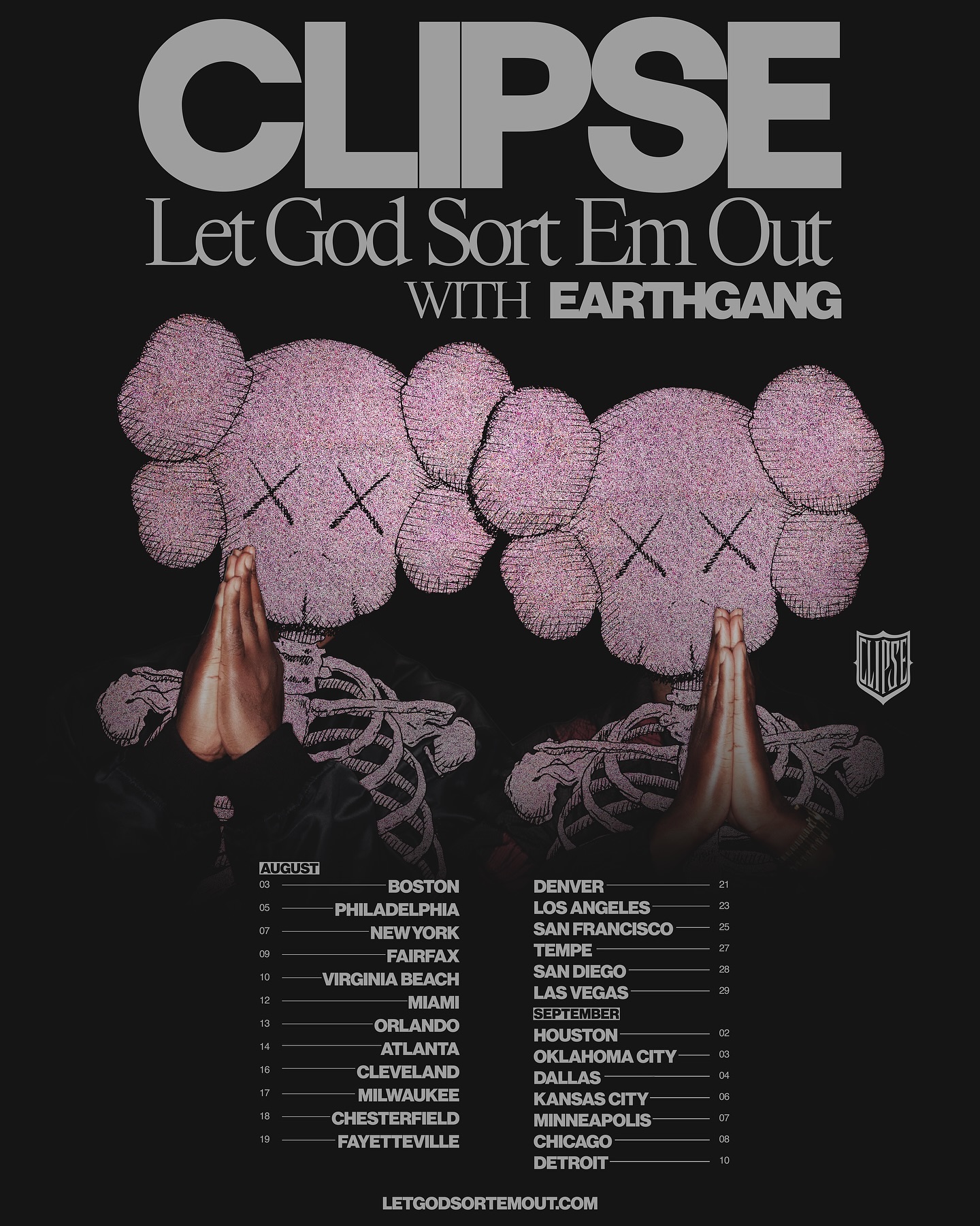 Clipse Let God Sort Em Out Tour Poster 2025